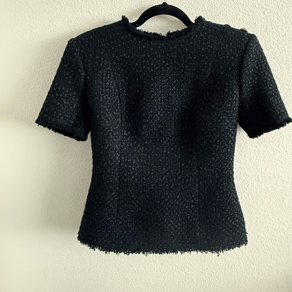 Balmain - button detail tweed top - Size 38